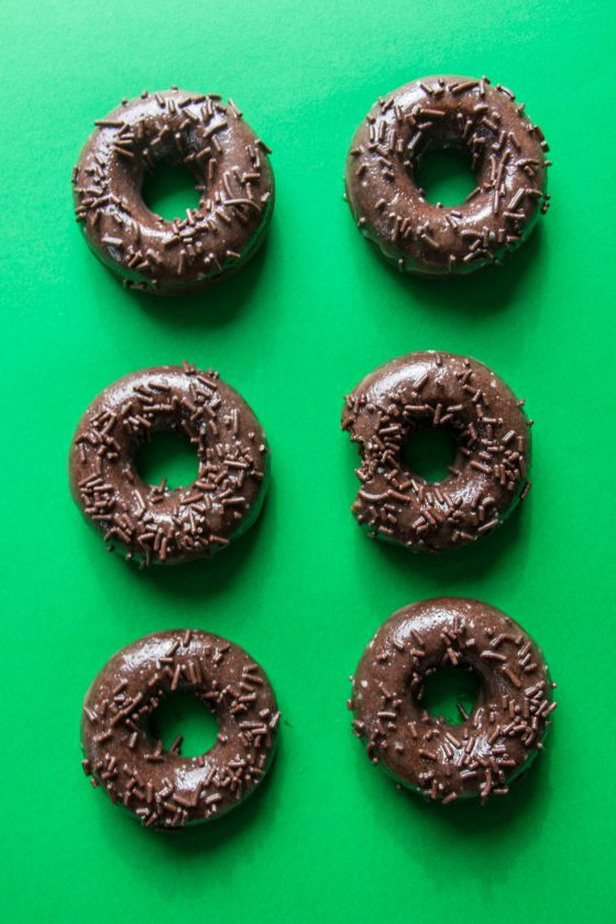 Chocolate Doughnuts With Espresso Glaze - The Nut-Free Vegan