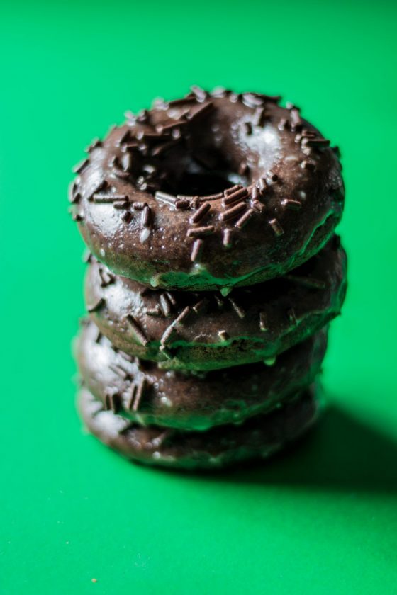 Chocolate Doughnuts With Espresso Glaze - The Nut-Free Vegan