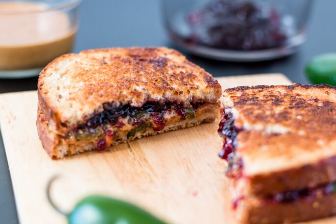 Peanut Butter, Jelly, Jalapeño sandwich