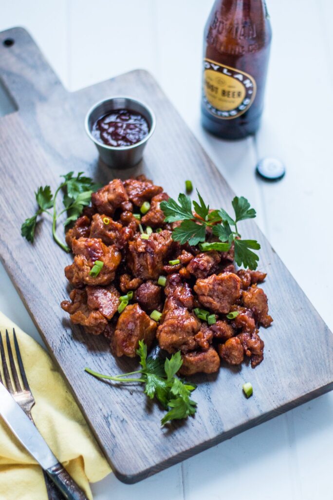 Root Beer Barbecue Seitan "Wings" | The Nut-Free Vegan