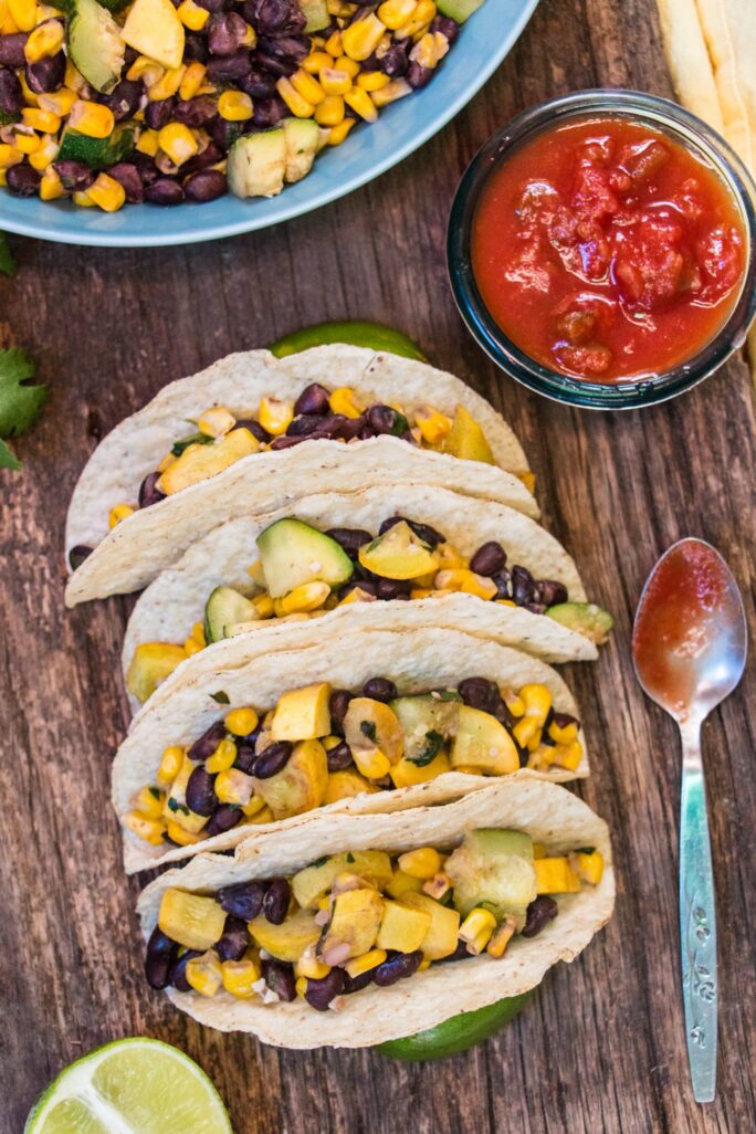 Vegan Southwest Bean and Rice Tacos