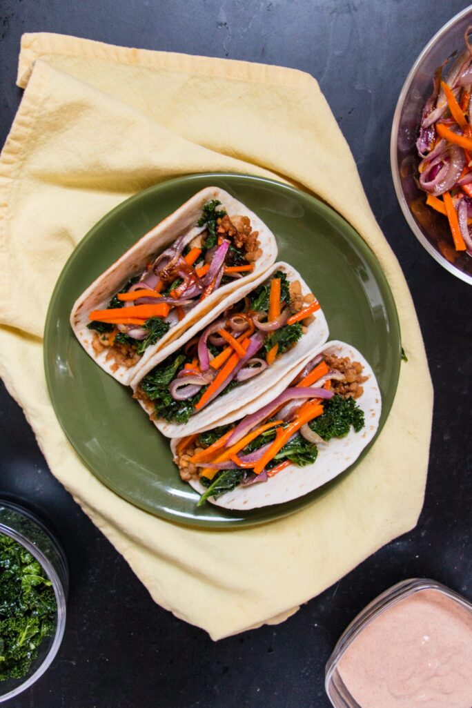 Fall Tacos with Maple Tempeh and Pumpkin Crema - The Nut-Free Vegan