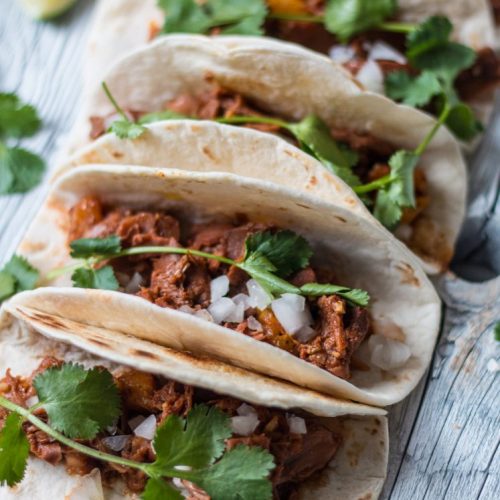 Slow Cooker Jackfruit Tacos Al Pastor - The Nut-Free Vegan