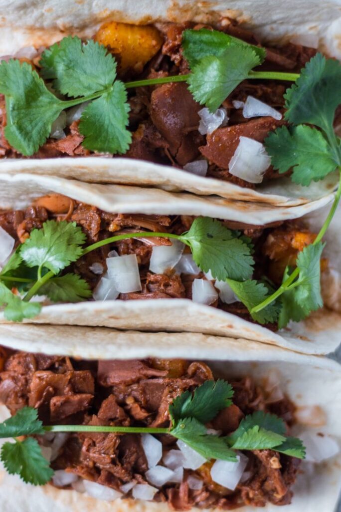 SImple, delicious Jackfruit Tacos Al Pastor Vegan Nut-Free Nutfreevegan