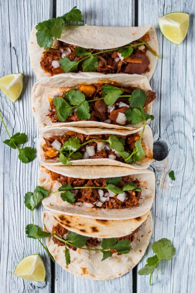 SImple, delicious Jackfruit Tacos Al Pastor Vegan Nut-Free Nutfreevegan