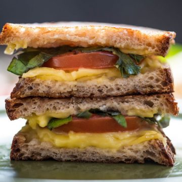 Vegan Caprese Salad Grilled Cheese Sandwich nutfreevegan