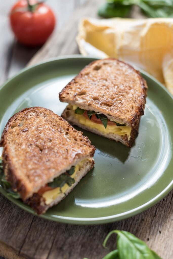 Vegan Caprese Salad Grilled Cheese Sandwich nutfreevegan