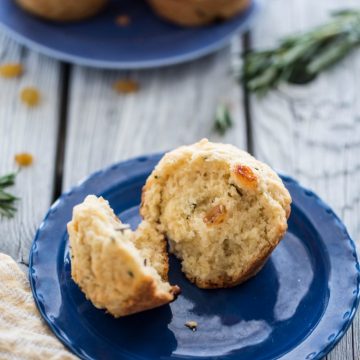Simple and delicious Golden Raisin and Rosemary Muffins nutfreevegan