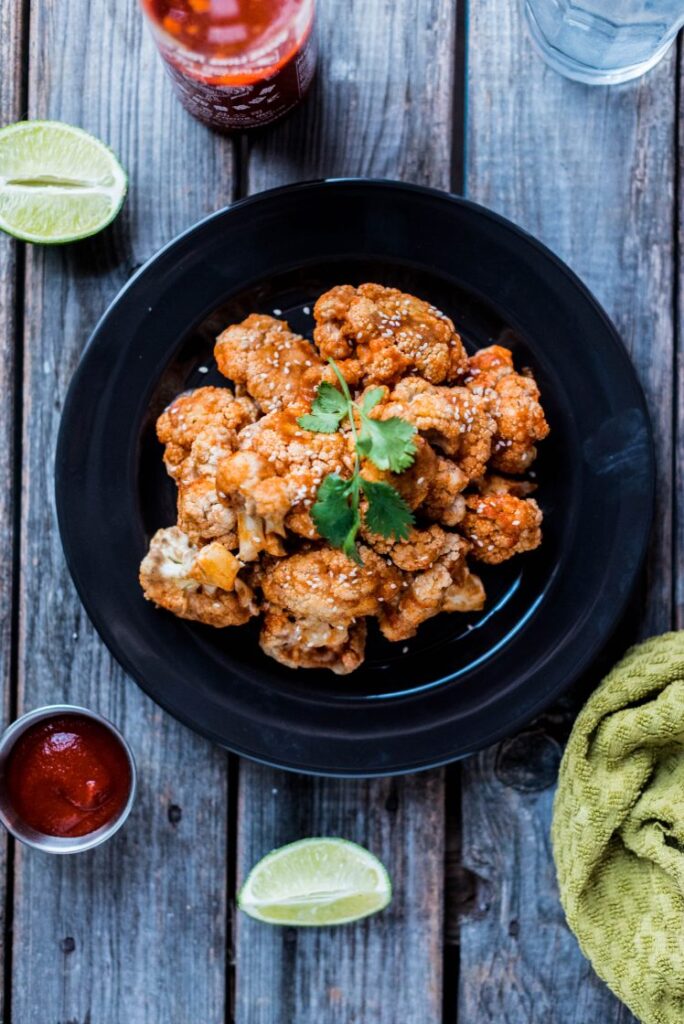 Simple and delicious Sriracha Agave Cauliflower "Wings" nutfreevegan