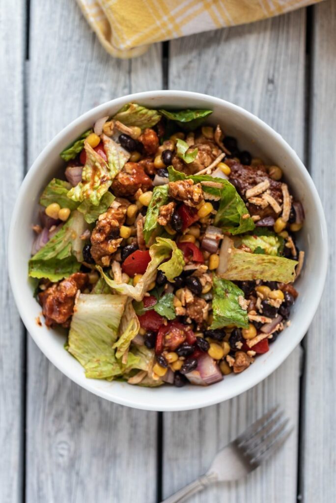 Vegan BBQ Seitan Salad nutfreevegan