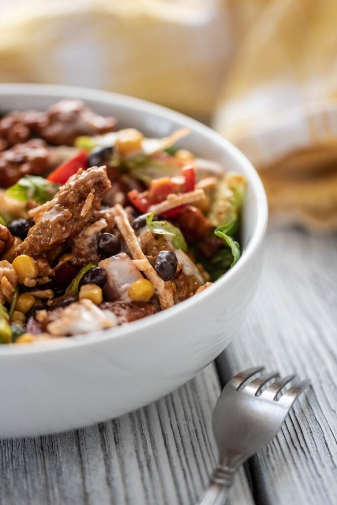 Vegan BBQ Seitan Salad nutfreevegan