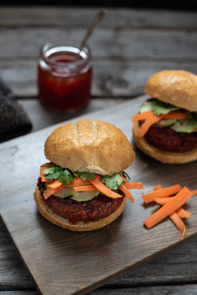 Thai Curry Burger with Beyond Meat Beyond Burger Vegan Nutfreevegan