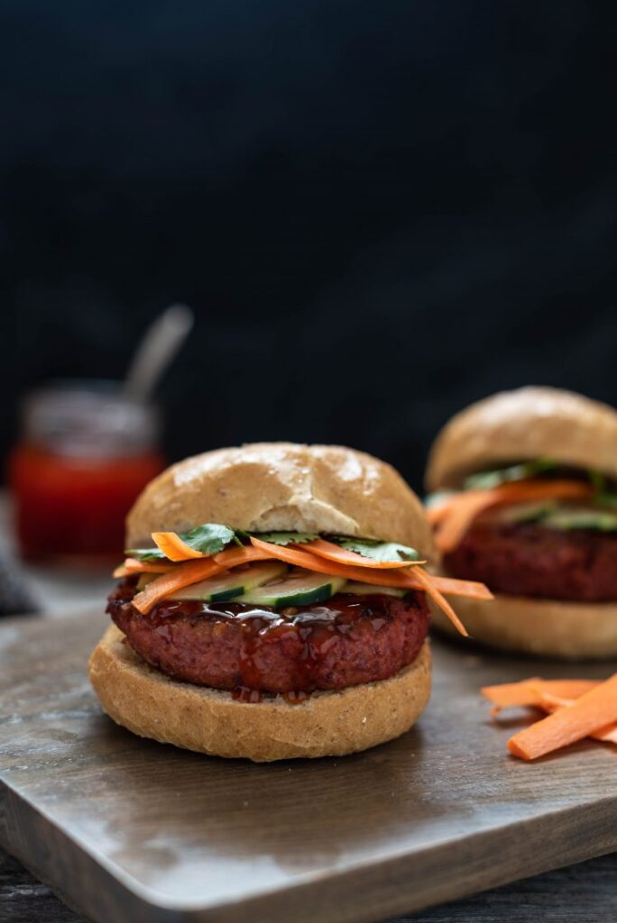 Thai Red Curry Burger with Beyond Meat Beyond Burger Vegan Nutfreevegan