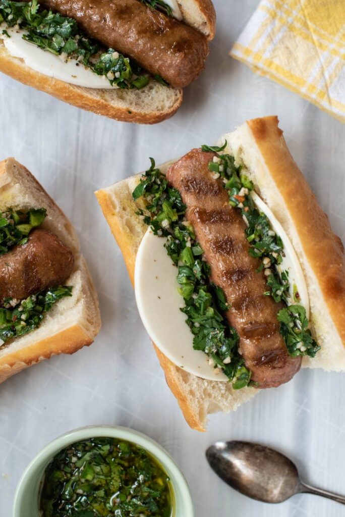 Argentine Choprián Sausage Sandwich with Beyond Meat Sausage Vegan nutfreevegan
