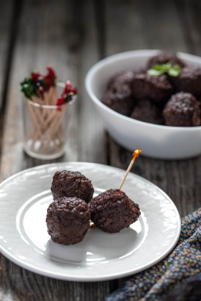 Sweet and Spicy Slow Cooker Meatballs Vegan Nutfreevegan