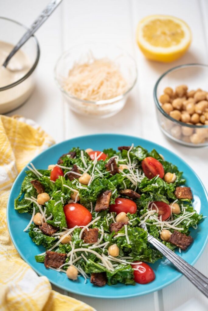 Kale Caesar Salad with Nut-Free Dressing