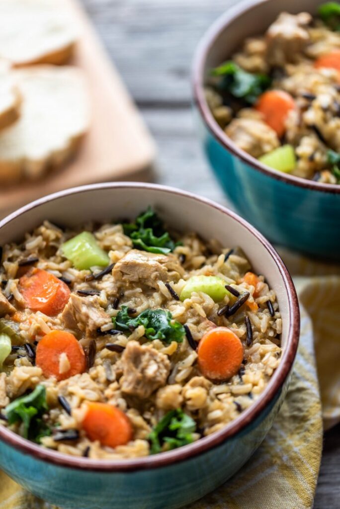 Instant Pot Wild Rice Stew with "Chicken" nutfreevegan