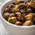 Maple Roasted Brussels Sprouts with Tempeh nutfreevegan