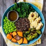 Roasted Vegetable Buddha Bowl with Maple Dijon Vinaigrette