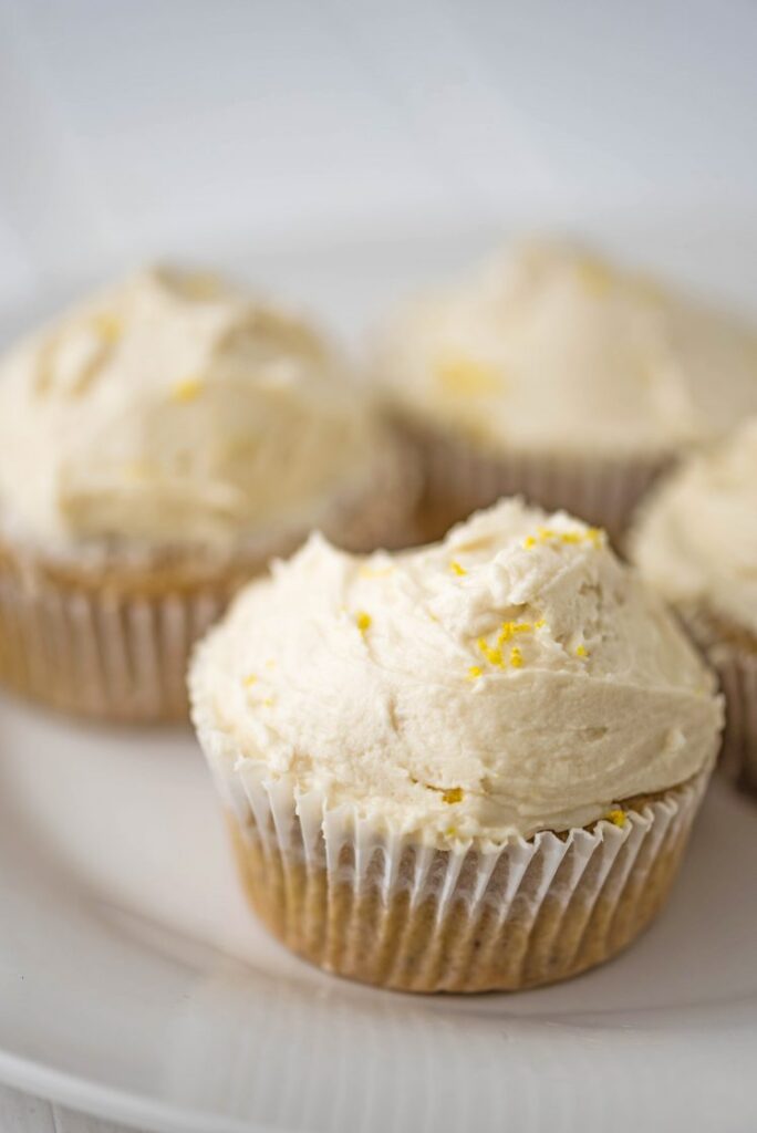 Earl Grey Cupcakes with Lemon Buttercream Icing Nutfreevegan