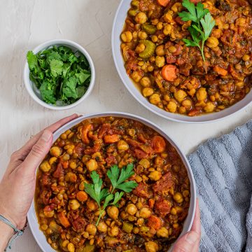 Instant Pot Harissa (Moroccan Chickpea and Lentil Soup)