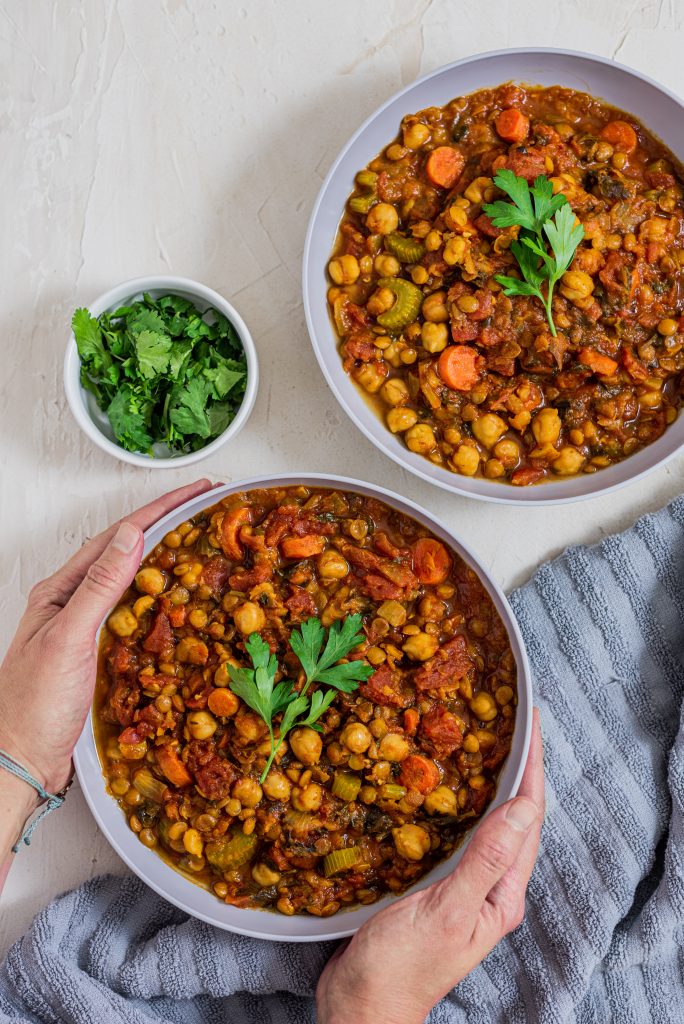 Instant Pot Harissa (Moroccan Chickpea and Lentil Soup)