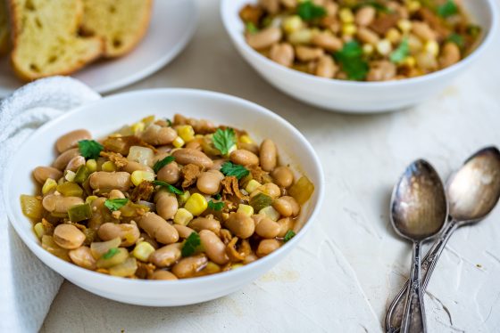 Seitan White Bean Chili - The Nut-Free Vegan