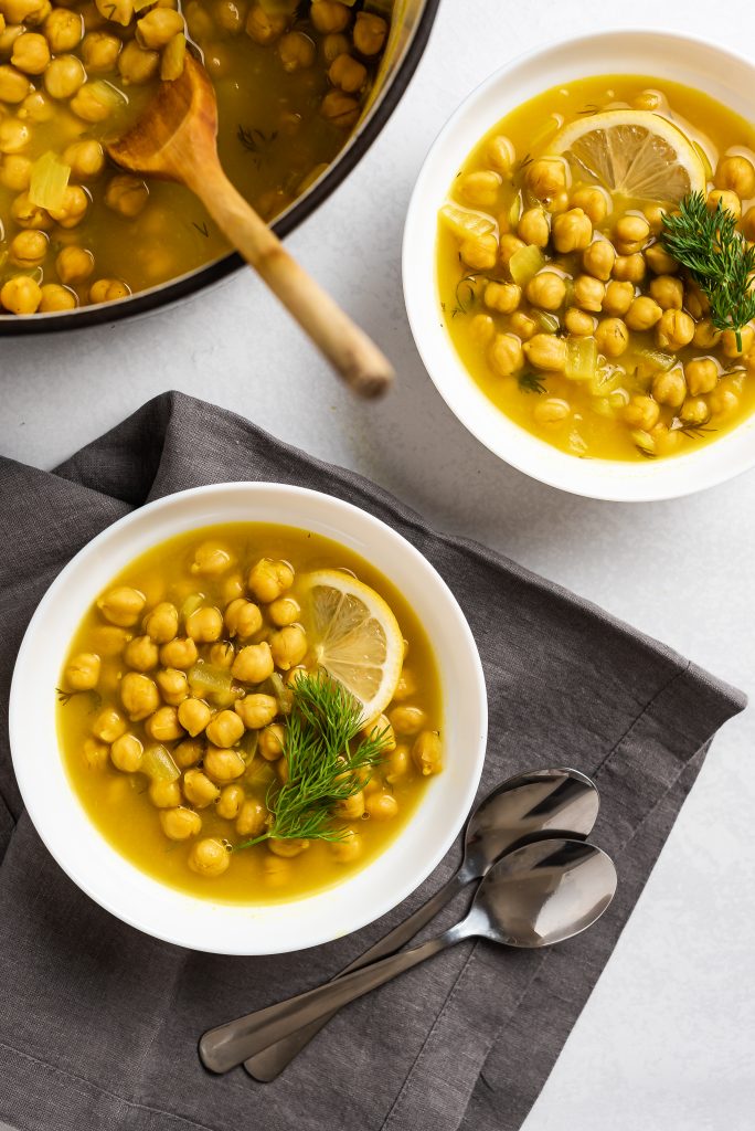 Lemon Dill Chickpea Soup Nutfreevegan