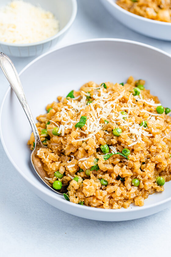 Cauliflower Rice Risotto - The Nut-Free Vegan