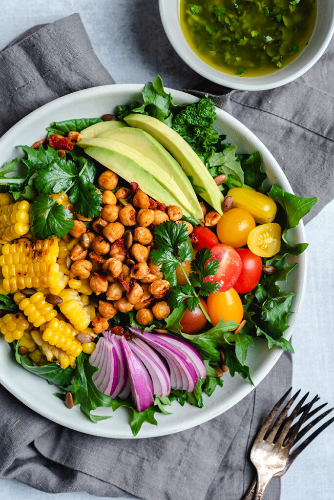 Southwest Salad with Chipotle Roasted Chickpeas