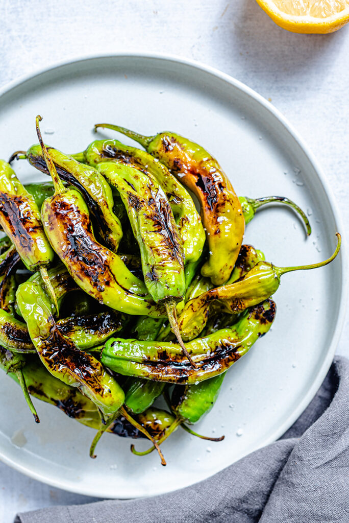 Blistered Shishito Peppers with Soy Lemon Glaze Top