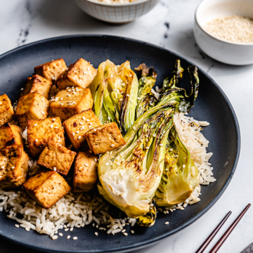 Roasted Tofu and Bok Choy from front
